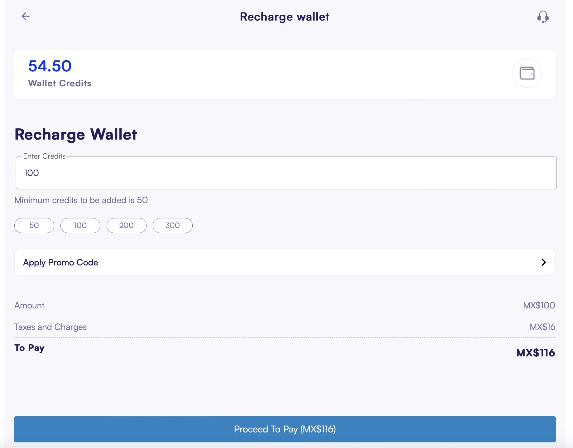 user-wallet recharge